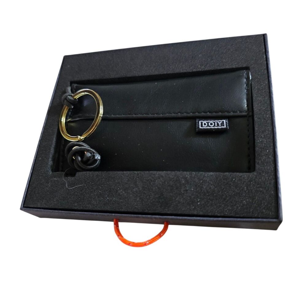 Men's Key Wallet Vegan Leather Black NEW